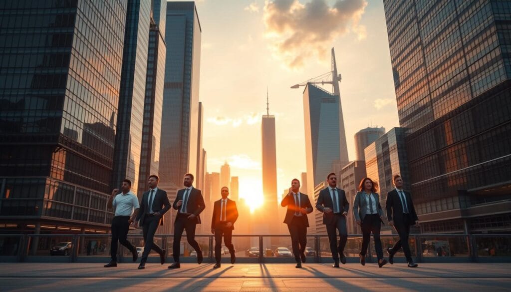 A bustling metropolis skyline with towering glass skyscrapers, reflecting the golden hues of a setting sun. In the foreground, a group of professional figures in business attire stride purposefully, representing the leading wealthtech companies revolutionizing the financial landscape. The scene is bathed in a warm, dynamic lighting, creating a sense of energy and innovation. The background features a cityscape dotted with modern architectural marvels, symbolizing the rapid technological advancements transforming the wealth management industry. Crisp focus and a wide-angle perspective capture the scale and scope of these trailblazing wealthtech enterprises, poised to shape the future of finance. A bustling metropolis skyline with towering glass skyscrapers, reflecting the golden hues of a setting sun. In the foreground, a group of professional figures in business attire stride purposefully, representing the leading wealthtech companies revolutionizing the financial landscape. The scene is bathed in a warm, dynamic lighting, creating a sense of energy and innovation. The background features a cityscape dotted with modern architectural marvels, symbolizing the rapid technological advancements transforming the wealth management industry. Crisp focus and a wide-angle perspective capture the scale and scope of these trailblazing wealthtech enterprises, poised to shape the future of finance.