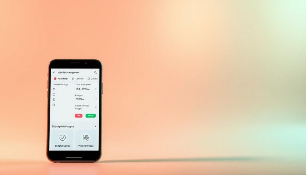 A clean, modern interface showcases the key features of the Rocket Money app against a subtle gradient background. In the foreground, the app's intuitive subscription management dashboard is displayed, highlighting easy-to-navigate options for tracking, optimizing, and canceling subscriptions. The middle ground features a series of neatly arranged icons representing the app's various capabilities, such as automated savings, budget analysis, and personalized financial insights. The background is illuminated by a warm, inviting lighting that creates a sense of professionalism and reliability, underscoring Rocket Money's position as a trusted personal finance tool.
