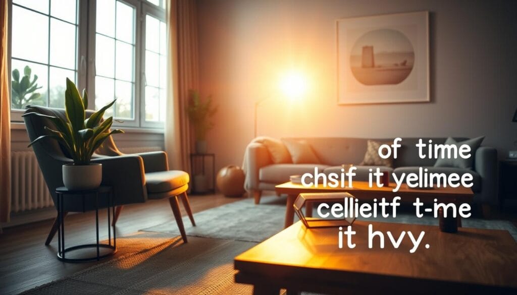 A cozy, well-lit home interior with warm, natural lighting filtering through large windows. In the foreground, an armchair and a side table with a potted plant, exuding a welcoming, homely atmosphere. In the middle ground, a wooden coffee table with a few books and magazines, hinting at the joys of homeownership. The background features a minimalist, neutral-toned wall decor, complementing the overall aesthetic. The composition has a balanced, harmonious feel, evoking a sense of comfort and practicality for first-time homebuyers.