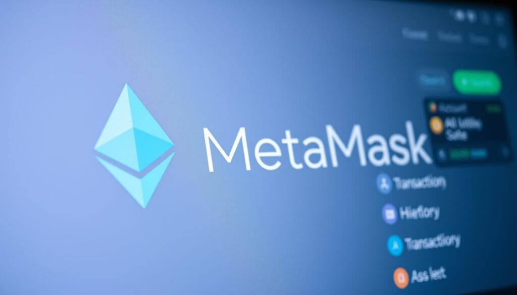 A detailed close-up of a MetaMask crypto wallet interface for Ethereum, showcasing its sleek and intuitive user experience. The foreground features the MetaMask logo prominently displayed on a semi-transparent background, with the main wallet dashboard visible in the background. The interface displays various options and tools, including account management, transaction history, and asset balance. The lighting is soft and even, creating a sense of professionalism and reliability. The composition is balanced, with the wallet taking up the majority of the frame, conveying a sense of focus and importance. The overall mood is one of trust, security, and user-friendliness, perfectly suited for an article on top DeFi wallets. A detailed close-up of a MetaMask crypto wallet interface for Ethereum, showcasing its sleek and intuitive user experience. The foreground features the MetaMask logo prominently displayed on a semi-transparent background, with the main wallet dashboard visible in the background. The interface displays various options and tools, including account management, transaction history, and asset balance. The lighting is soft and even, creating a sense of professionalism and reliability. The composition is balanced, with the wallet taking up the majority of the frame, conveying a sense of focus and importance. The overall mood is one of trust, security, and user-friendliness, perfectly suited for an article on top DeFi wallets.