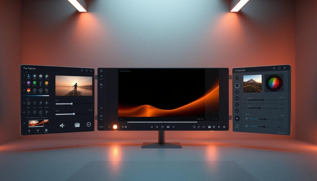 A detailed, photorealistic digital interface showcasing the features and tools of Google's ImageFX, a state-of-the-art AI-powered image editing and manipulation software. The interface is depicted in a sleek, modern design with a clean layout, intuitive controls, and a vibrant color palette. The foreground prominently displays various editing tools, filters, and sliders against a neutral grey background, allowing the user to focus on the functionality. The middle ground features a large preview window displaying a dynamically updated image, showcasing the real-time effects of the tools. In the background, a subtle gradient or pattern creates a sense of depth and sophistication. Warm, balanced lighting illuminates the scene, creating a professional, high-tech ambiance. The overall impression is of a powerful, user-friendly, and visually appealing image editing application.