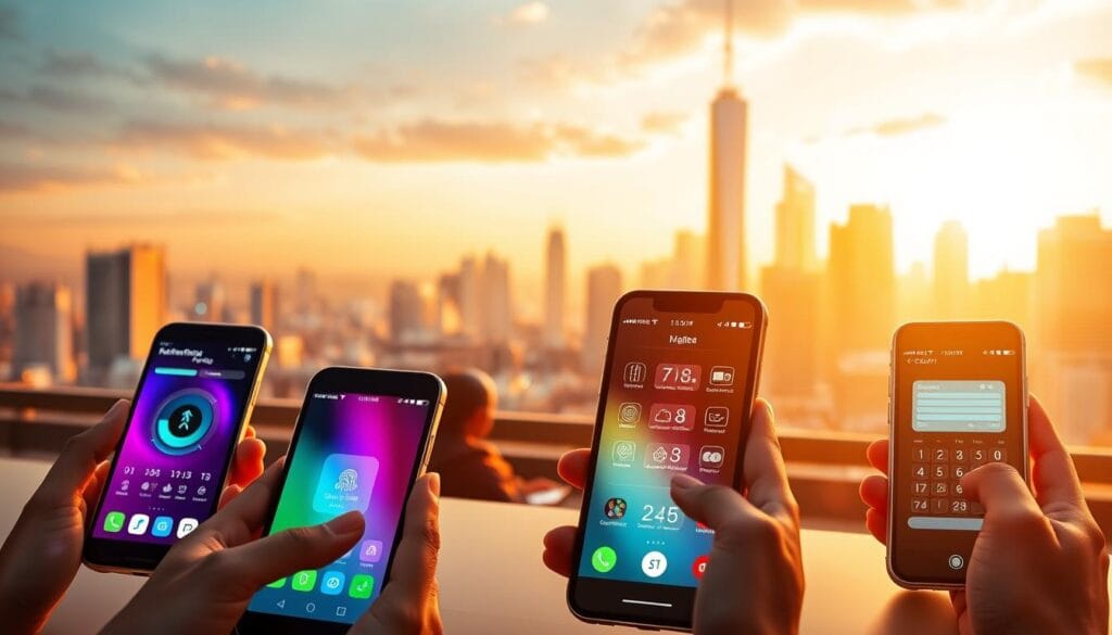 A dynamic and futuristic scene showcasing the top digital wallets for 2025. In the foreground, sleek and modern mobile devices display vibrant user interfaces for popular e-wallet apps, capturing the seamless integration of digital payments into everyday life. The middle ground features cutting-edge security features like biometric authentication and blockchain technology, symbolizing the advanced safeguards protecting users' financial data. In the background, a city skyline of gleaming skyscrapers and holographic displays reflects the rapid technological advancements shaping the future of digital finance. Warm, saturated lighting and a high-tech aesthetic create an immersive, forward-looking atmosphere, inviting the viewer to envision the innovative digital wallet solutions of 2025. A dynamic and futuristic scene showcasing the top digital wallets for 2025. In the foreground, sleek and modern mobile devices display vibrant user interfaces for popular e-wallet apps, capturing the seamless integration of digital payments into everyday life. The middle ground features cutting-edge security features like biometric authentication and blockchain technology, symbolizing the advanced safeguards protecting users' financial data. In the background, a city skyline of gleaming skyscrapers and holographic displays reflects the rapid technological advancements shaping the future of digital finance. Warm, saturated lighting and a high-tech aesthetic create an immersive, forward-looking atmosphere, inviting the viewer to envision the innovative digital wallet solutions of 2025.