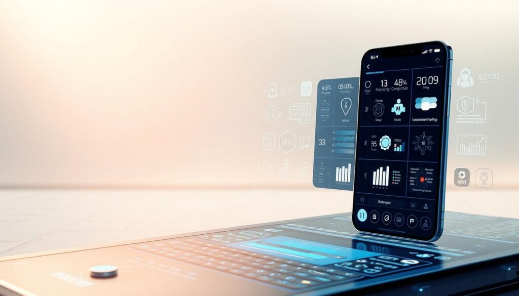 A highly detailed, photorealistic image of the most powerful and capable AI app. The foreground features a sleek, futuristic user interface with a diverse array of intuitive controls and customizable features. The middle ground showcases various AI-powered capabilities, including natural language processing, computer vision, and predictive analytics, all elegantly integrated into the app's design. The background depicts a serene, minimalist environment with a subtle technological undercurrent, suggesting the app's seamless integration with the user's digital life. The lighting is crisp and directional, highlighting the app's sophisticated technology and user-friendly aesthetic. The overall mood is one of power, sophistication, and the potential of advanced AI applications. A highly detailed, photorealistic image of the most powerful and capable AI app. The foreground features a sleek, futuristic user interface with a diverse array of intuitive controls and customizable features. The middle ground showcases various AI-powered capabilities, including natural language processing, computer vision, and predictive analytics, all elegantly integrated into the app's design. The background depicts a serene, minimalist environment with a subtle technological undercurrent, suggesting the app's seamless integration with the user's digital life. The lighting is crisp and directional, highlighting the app's sophisticated technology and user-friendly aesthetic. The overall mood is one of power, sophistication, and the potential of advanced AI applications.