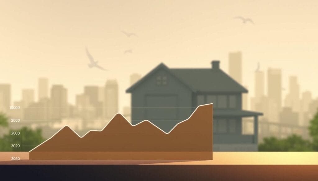 A modern, minimalist illustration showcasing current home equity loan rates for 2025. In the foreground, a clean graph depicting the interest rate fluctuations over the past year, rendered in muted, earthy tones. In the middle ground, a sleek, contemporary home silhouette in soft grays, hinting at the real estate market and financial stability. The background features a subtly blurred cityscape, conveying an urban, professional atmosphere. Soft, diffused lighting casts a warm, inviting glow across the scene, creating a sense of approachability and accessibility. The overall composition strikes a balance between analytical data visualization and aspirational lifestyle imagery, reflecting the article's focus on empowering readers to unlock their home equity. A modern, minimalist illustration showcasing current home equity loan rates for 2025. In the foreground, a clean graph depicting the interest rate fluctuations over the past year, rendered in muted, earthy tones. In the middle ground, a sleek, contemporary home silhouette in soft grays, hinting at the real estate market and financial stability. The background features a subtly blurred cityscape, conveying an urban, professional atmosphere. Soft, diffused lighting casts a warm, inviting glow across the scene, creating a sense of approachability and accessibility. The overall composition strikes a balance between analytical data visualization and aspirational lifestyle imagery, reflecting the article's focus on empowering readers to unlock their home equity.
