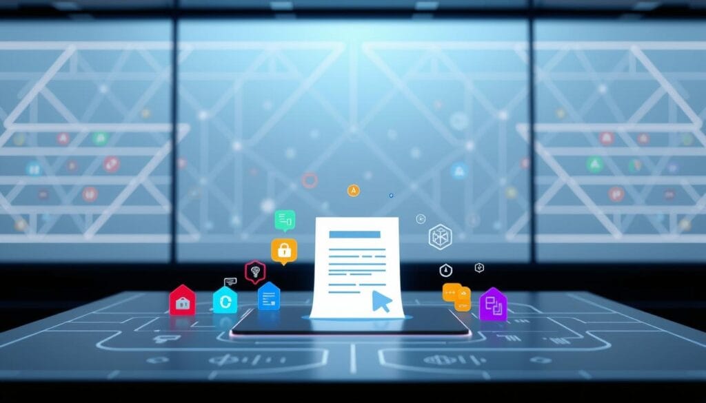 A sleek, modern digital platform with a clean, minimalist interface. In the foreground, a series of interlocking, colorful insurance icons and symbols, suggesting the interconnectedness of embedded insurance services. The middle ground features a stylized representation of an insurance policy document, rendered in crisp detail. In the background, a subtle, geometric pattern evokes the sophisticated algorithms and data-driven infrastructure powering the platform. The overall mood is one of efficiency, innovation, and seamless digital integration, reflecting the cutting-edge nature of the top embedded insurance platforms of the future. A sleek, modern digital platform with a clean, minimalist interface. In the foreground, a series of interlocking, colorful insurance icons and symbols, suggesting the interconnectedness of embedded insurance services. The middle ground features a stylized representation of an insurance policy document, rendered in crisp detail. In the background, a subtle, geometric pattern evokes the sophisticated algorithms and data-driven infrastructure powering the platform. The overall mood is one of efficiency, innovation, and seamless digital integration, reflecting the cutting-edge nature of the top embedded insurance platforms of the future.