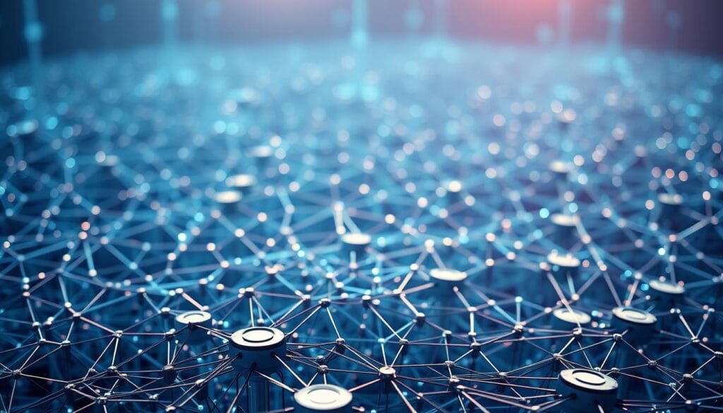 A sprawling, decentralized network of interconnected nodes, representing a blockchain system. In the foreground, a cluster of digital ledgers, their intricate web of transactions visible. In the middle ground, a complex array of cryptographic protocols, secured by distributed consensus. The background bathed in a cool, ethereal glow, suggesting the seamless, transparent nature of this disruptive technology. Sharp, high-resolution details, with a depth of field that draws the viewer's eye through the layers of this decentralized ecosystem. An atmosphere of innovation, efficiency, and empowerment, reflecting the transformative potential of blockchain in promoting financial inclusion. A sprawling, decentralized network of interconnected nodes, representing a blockchain system. In the foreground, a cluster of digital ledgers, their intricate web of transactions visible. In the middle ground, a complex array of cryptographic protocols, secured by distributed consensus. The background bathed in a cool, ethereal glow, suggesting the seamless, transparent nature of this disruptive technology. Sharp, high-resolution details, with a depth of field that draws the viewer's eye through the layers of this decentralized ecosystem. An atmosphere of innovation, efficiency, and empowerment, reflecting the transformative potential of blockchain in promoting financial inclusion.