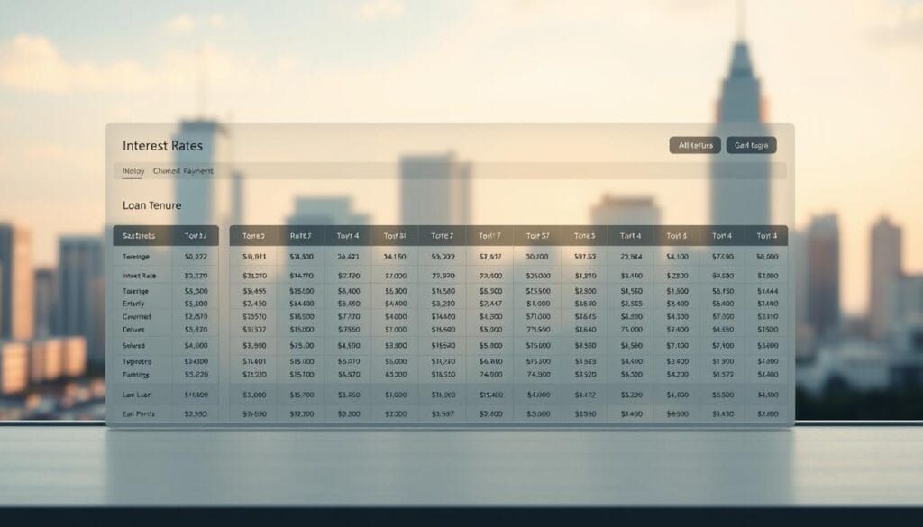 A sprawling financial dashboard against a soft, blurred backdrop of a modern urban skyline. In the foreground, a clean interface displays staggered columns of interest rates, loan tenures, and monthly payments for new car purchases. The design is minimalist and elegant, with muted colors and clean typography that convey a sense of professionalism and authority. Subtle lighting casts gentle shadows, creating depth and dimensionality. The overall composition is balanced and visually striking, inviting the viewer to explore the key details of auto loan rates for new cars in 2025. A sprawling financial dashboard against a soft, blurred backdrop of a modern urban skyline. In the foreground, a clean interface displays staggered columns of interest rates, loan tenures, and monthly payments for new car purchases. The design is minimalist and elegant, with muted colors and clean typography that convey a sense of professionalism and authority. Subtle lighting casts gentle shadows, creating depth and dimensionality. The overall composition is balanced and visually striking, inviting the viewer to explore the key details of auto loan rates for new cars in 2025.