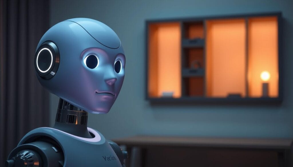 A tranquil, privacy-focused chatbot set against a serene backdrop. In the foreground, the chatbot's interface is illuminated by soft, diffused lighting, its expression conveying a calm, thoughtful demeanor. The middle ground features a visually interesting architectural element, perhaps a minimalist desk or shelving unit, hinting at a private, focused workspace. The background is blurred, creating a sense of depth and emphasizing the chatbot's central role. The overall atmosphere is one of quiet contemplation, where the chatbot's nuanced responses and respect for privacy take center stage. A tranquil, privacy-focused chatbot set against a serene backdrop. In the foreground, the chatbot's interface is illuminated by soft, diffused lighting, its expression conveying a calm, thoughtful demeanor. The middle ground features a visually interesting architectural element, perhaps a minimalist desk or shelving unit, hinting at a private, focused workspace. The background is blurred, creating a sense of depth and emphasizing the chatbot's central role. The overall atmosphere is one of quiet contemplation, where the chatbot's nuanced responses and respect for privacy take center stage.