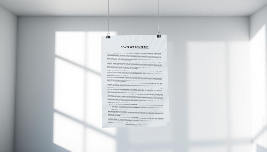 A transparent, three-dimensional contract form suspended in a bright, diffused light, casting intricate shadows on a sleek, minimal background. The contract's terms and conditions are clearly visible, conveying a sense of openness and accountability. The scene is captured from a slightly elevated angle, emphasizing the contract's centrality and emphasizing the importance of transparency in parametric insurance agreements.