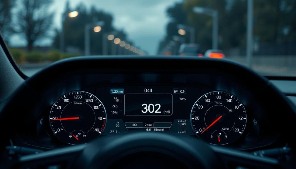 A well-lit scene showing a car dashboard with various telematics data displayed, such as driver speed, braking, acceleration, and cornering data. The dashboard should be positioned in the foreground, with a blurred out view of the road and surrounding environment in the background. The lighting should be clean and modern, with a sense of precision and technological aesthetics. The overall mood should convey a sense of efficiency, safety, and the potential for insurance savings through responsible driving habits. A well-lit scene showing a car dashboard with various telematics data displayed, such as driver speed, braking, acceleration, and cornering data. The dashboard should be positioned in the foreground, with a blurred out view of the road and surrounding environment in the background. The lighting should be clean and modern, with a sense of precision and technological aesthetics. The overall mood should convey a sense of efficiency, safety, and the potential for insurance savings through responsible driving habits.