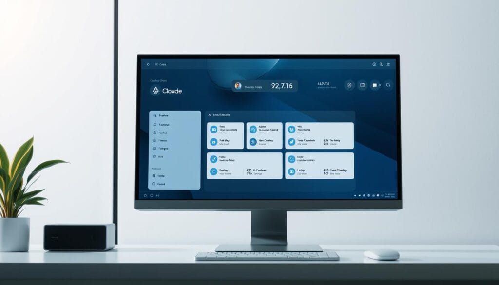 Generate an image of Claude AI interface on a desktop screen Generate an image of Claude AI interface on a desktop screen