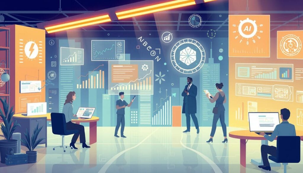 Generate an image representing AI tools in modern business Generate an image representing AI tools in modern business