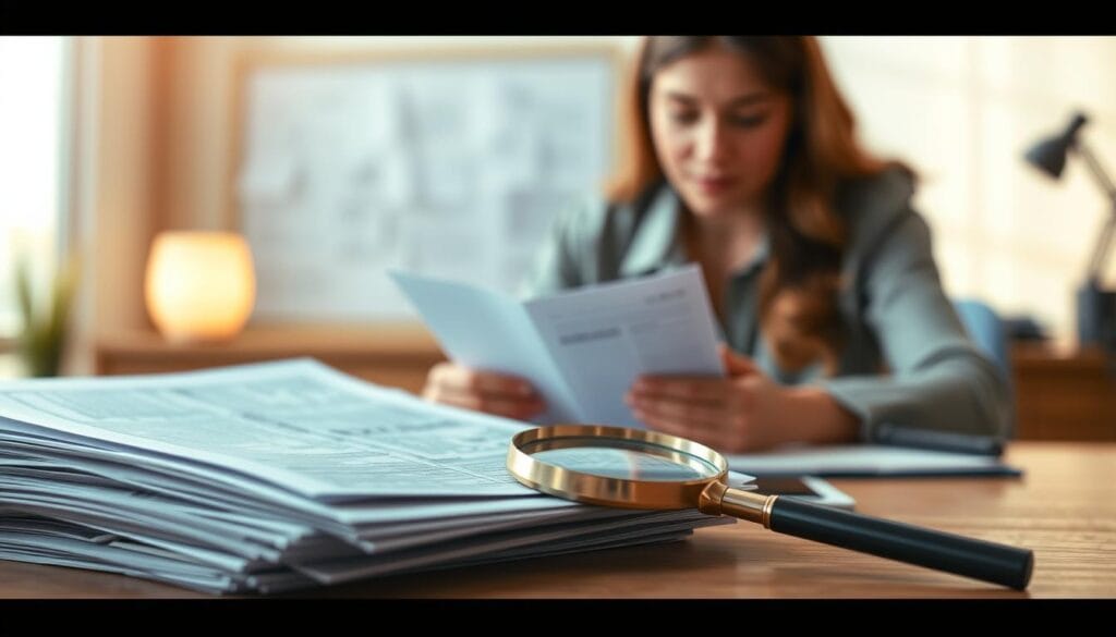 a realistic, detailed illustration of the benefits of tax filing, set against a warm, professional background. Foreground depicts a stack of tax documents, a calculator, and a magnifying glass, highlighting the precision and diligence required. Middle ground shows a person, likely an accountant, reviewing tax forms with a calm, focused expression. Background features a blurred office setting with warm lighting, conveying a sense of expertise and trustworthiness. Composition uses a shallow depth of field to draw the viewer's attention to the key elements. Realistic textures, subtle shading, and natural color palette create an overall impression of a reliable, high-quality tax filing experience. a realistic, detailed illustration of the benefits of tax filing, set against a warm, professional background. Foreground depicts a stack of tax documents, a calculator, and a magnifying glass, highlighting the precision and diligence required. Middle ground shows a person, likely an accountant, reviewing tax forms with a calm, focused expression. Background features a blurred office setting with warm lighting, conveying a sense of expertise and trustworthiness. Composition uses a shallow depth of field to draw the viewer's attention to the key elements. Realistic textures, subtle shading, and natural color palette create an overall impression of a reliable, high-quality tax filing experience.