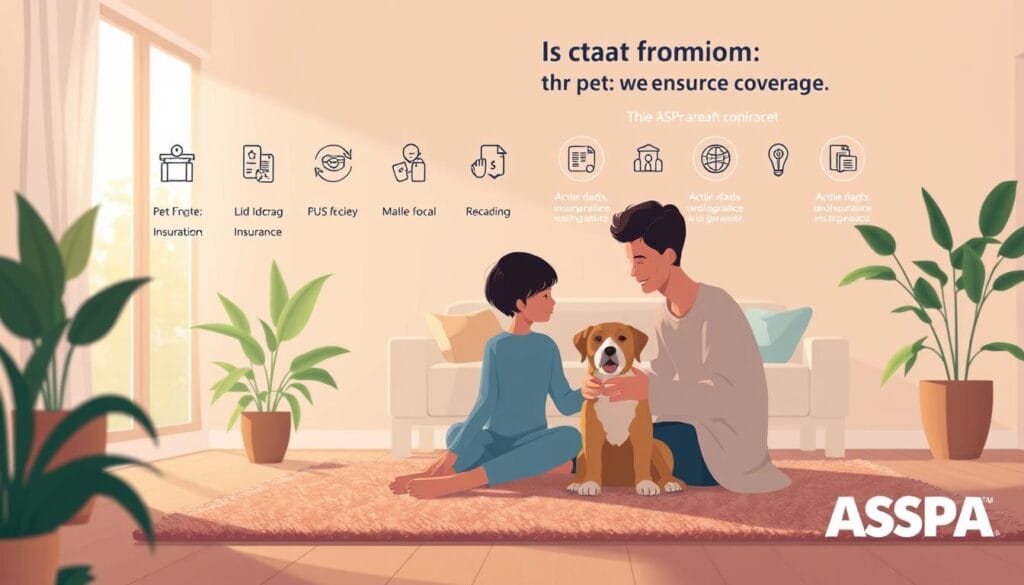 A beautifully illustrated image of the ASPCA's pet insurance coverage, showcasing a serene and inviting atmosphere. In the foreground, a cozy domestic scene with a family of three - a young child, a parent, and a beloved pet dog or cat - sitting on a plush area rug, surrounded by lush plants and soft lighting. In the middle ground, a detailed, yet subtle representation of the ASPCA's insurance policy, with icons and graphics that convey the breadth of coverage options. The background features a warm, muted color palette, suggesting a sense of security and trust associated with the ASPCA brand. The overall composition strikes a balance between the personal connection to the pet and the comprehensive insurance services provided, creating a visually appealing and informative illustration. A beautifully illustrated image of the ASPCA's pet insurance coverage, showcasing a serene and inviting atmosphere. In the foreground, a cozy domestic scene with a family of three - a young child, a parent, and a beloved pet dog or cat - sitting on a plush area rug, surrounded by lush plants and soft lighting. In the middle ground, a detailed, yet subtle representation of the ASPCA's insurance policy, with icons and graphics that convey the breadth of coverage options. The background features a warm, muted color palette, suggesting a sense of security and trust associated with the ASPCA brand. The overall composition strikes a balance between the personal connection to the pet and the comprehensive insurance services provided, creating a visually appealing and informative illustration.