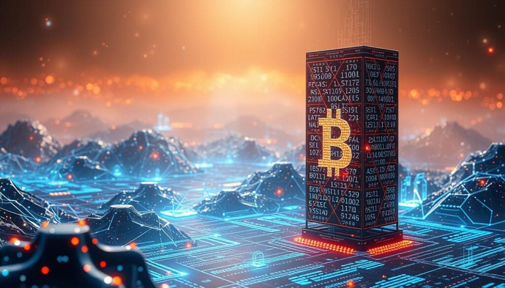 A futuristic digital landscape with a towering blockchain icon as the focal point, its intricate geometric patterns radiating an aura of unbreakable security. In the foreground, gleaming data nodes and encrypted connections, while in the middle ground, intricate code weaves a tapestry of uncompromising protection. The background is a shimmering, holographic display of transaction histories, cryptographic algorithms, and the ever-evolving advancements of blockchain technology. Warm, ambient lighting casts a protective glow, conveying a sense of strength, reliability, and the unwavering guardianship of this revolutionary digital framework.