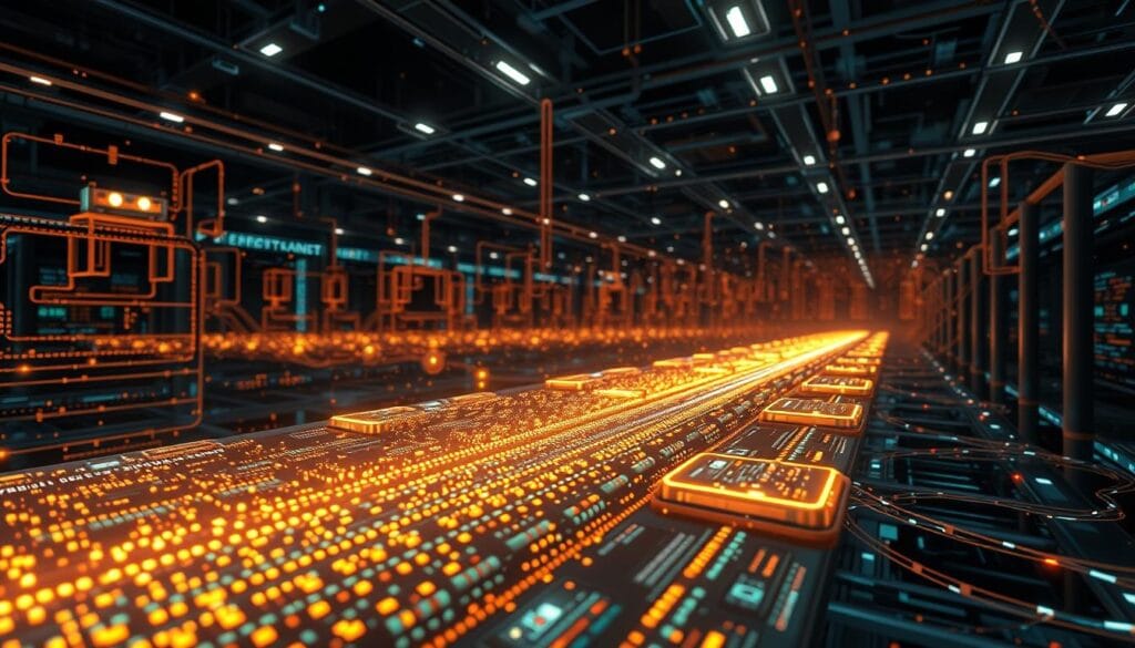 A highly detailed 3D rendering of the inner workings of a blockchain transaction, captured with a wide-angle cinematic lens in a warm, ambient lighting. In the foreground, a digital ledger glows with a soft, pulsing light, surrounded by intricate data structures, cryptographic hashes, and interconnected nodes. In the middle ground, a series of transaction blocks flow seamlessly, their edges shimmering with a metallic sheen. In the background, a vast network of interconnected pathways and servers hum with the steady rhythm of data transfer, creating a sense of scale and complexity. The overall scene evokes a sense of technological sophistication, precision, and the seamless flow of global financial transactions. A highly detailed 3D rendering of the inner workings of a blockchain transaction, captured with a wide-angle cinematic lens in a warm, ambient lighting. In the foreground, a digital ledger glows with a soft, pulsing light, surrounded by intricate data structures, cryptographic hashes, and interconnected nodes. In the middle ground, a series of transaction blocks flow seamlessly, their edges shimmering with a metallic sheen. In the background, a vast network of interconnected pathways and servers hum with the steady rhythm of data transfer, creating a sense of scale and complexity. The overall scene evokes a sense of technological sophistication, precision, and the seamless flow of global financial transactions.