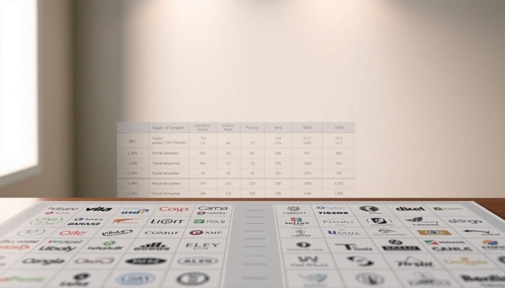 A meticulously designed comparison table showcasing the vital statistics of leading life insurance companies. In the foreground, an elegant grid of company logos and policy details unfolds, rendered in a sophisticated, muted color palette. The middle ground features a sleek, angular data visualization with polished icons and clear, concise typography. The background subtly suggests a sense of financial security and stability, with soft, diffused lighting evoking a professional, authoritative atmosphere. The overall composition strikes a balance between informative clarity and visually striking aesthetics, perfectly suited to illustrate the nuanced comparison of top life insurance options for seniors. A meticulously designed comparison table showcasing the vital statistics of leading life insurance companies. In the foreground, an elegant grid of company logos and policy details unfolds, rendered in a sophisticated, muted color palette. The middle ground features a sleek, angular data visualization with polished icons and clear, concise typography. The background subtly suggests a sense of financial security and stability, with soft, diffused lighting evoking a professional, authoritative atmosphere. The overall composition strikes a balance between informative clarity and visually striking aesthetics, perfectly suited to illustrate the nuanced comparison of top life insurance options for seniors.