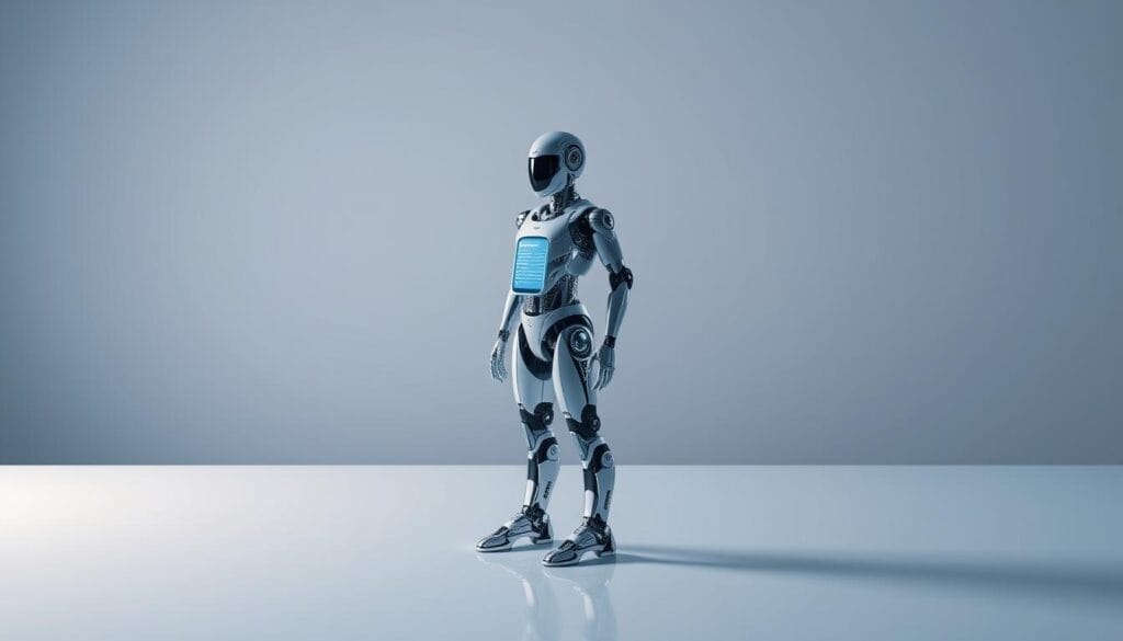 A sleek, AI-powered robo-advisor standing on a clean, minimalist desk. The robo-advisor is a sleek, metallic figure with intricate circuitry and a glowing display panel, conveying a sense of advanced technology. The desk surface is a smooth, reflective material, creating a sense of depth and sophistication. The lighting is soft and directional, casting subtle shadows that enhance the three-dimensional quality of the scene. The overall atmosphere is one of high-tech innovation and precision, reflecting the cutting-edge nature of AI-powered investment management. A sleek, AI-powered robo-advisor standing on a clean, minimalist desk. The robo-advisor is a sleek, metallic figure with intricate circuitry and a glowing display panel, conveying a sense of advanced technology. The desk surface is a smooth, reflective material, creating a sense of depth and sophistication. The lighting is soft and directional, casting subtle shadows that enhance the three-dimensional quality of the scene. The overall atmosphere is one of high-tech innovation and precision, reflecting the cutting-edge nature of AI-powered investment management.