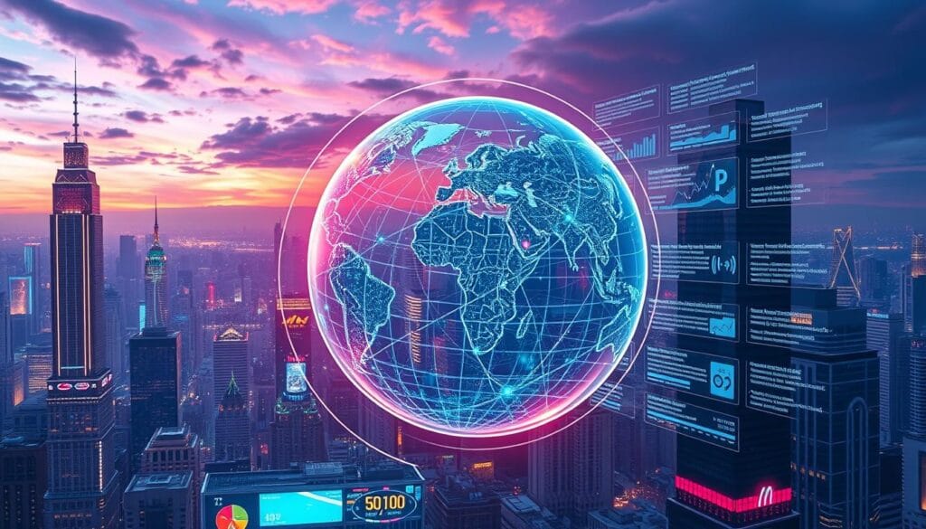 A sprawling cityscape under a vibrant, neon-lit sky, with towering skyscrapers adorned with holographic displays and digital signage. In the foreground, a transparent, glass-like globe floats, its interior pulsing with a web of interconnected financial data streams. Surrounding the globe, holographic interfaces and dashboards showcase intricate tax regulations, compliance policies, and global tax rates for various cryptocurrency assets. The overall mood is one of technological sophistication and economic complexity, reflecting the evolving landscape of global crypto tax frameworks. A sprawling cityscape under a vibrant, neon-lit sky, with towering skyscrapers adorned with holographic displays and digital signage. In the foreground, a transparent, glass-like globe floats, its interior pulsing with a web of interconnected financial data streams. Surrounding the globe, holographic interfaces and dashboards showcase intricate tax regulations, compliance policies, and global tax rates for various cryptocurrency assets. The overall mood is one of technological sophistication and economic complexity, reflecting the evolving landscape of global crypto tax frameworks.