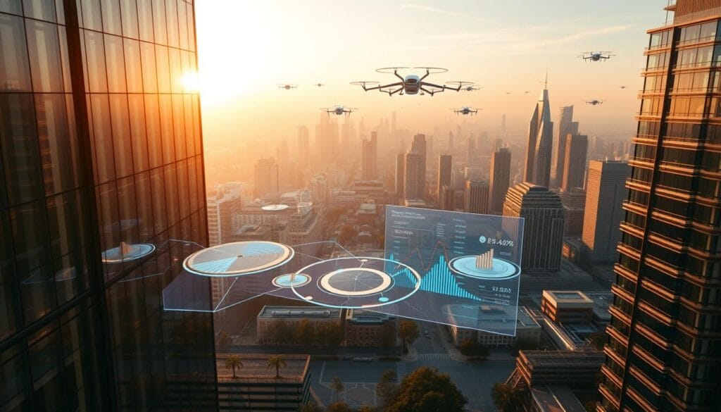 A stunning aerial view of a futuristic financial landscape, showcasing a side-by-side comparison of AI-powered portfolio optimization pricing models. In the foreground, a sleek, ultra-modern office building with glass facades reflects the warm glow of the sunset. In the middle ground, abstract data visualizations and interactive dashboards float alongside holographic projections, illustrating the intricate algorithms and complex financial calculations powering the AI-driven portfolio optimization tools. In the distant background, a cityscape of gleaming skyscrapers and hovercraft-filled skies, creating a sense of technological advancement and future-forward innovation. The entire scene is bathed in a soft, warm lighting, conveying a sense of sophistication, efficiency, and the power of AI to transform the world of personal finance. A stunning aerial view of a futuristic financial landscape, showcasing a side-by-side comparison of AI-powered portfolio optimization pricing models. In the foreground, a sleek, ultra-modern office building with glass facades reflects the warm glow of the sunset. In the middle ground, abstract data visualizations and interactive dashboards float alongside holographic projections, illustrating the intricate algorithms and complex financial calculations powering the AI-driven portfolio optimization tools. In the distant background, a cityscape of gleaming skyscrapers and hovercraft-filled skies, creating a sense of technological advancement and future-forward innovation. The entire scene is bathed in a soft, warm lighting, conveying a sense of sophistication, efficiency, and the power of AI to transform the world of personal finance.