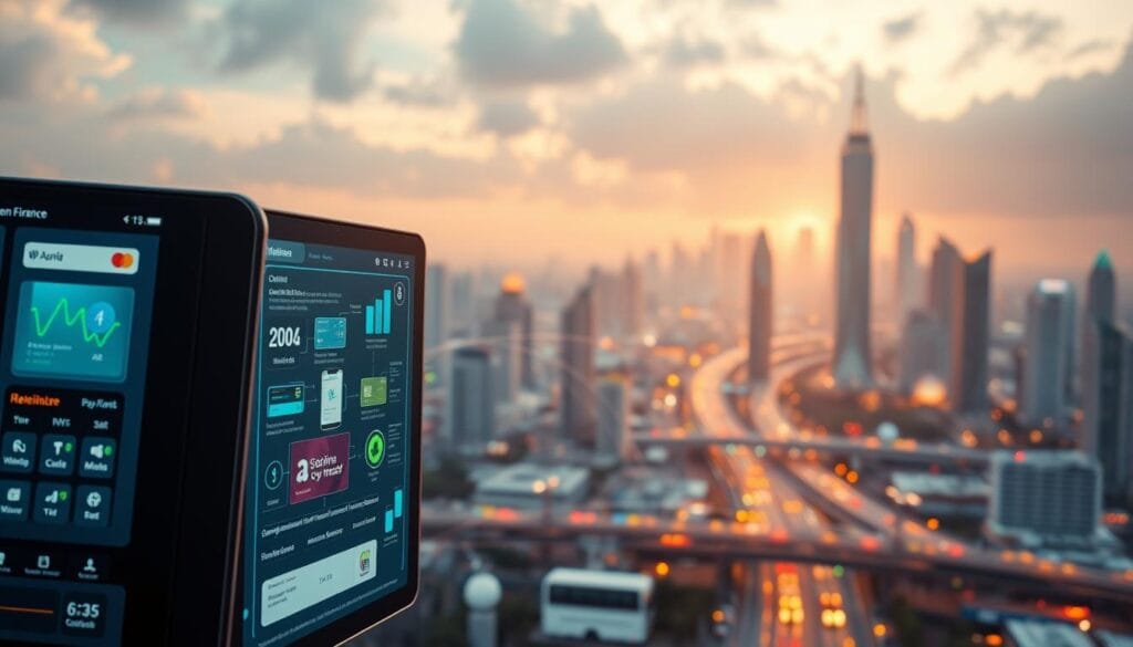 A vibrant, interconnected world of financial solutions. In the foreground, a sleek, modern interface showcases various payment options - digital wallets, mobile transactions, and seamless cross-border remittances. The middle ground features a network of data streams and connectivity hubs, symbolizing the behind-the-scenes integration and interoperability of open finance platforms. The background depicts a futuristic cityscape, its skyscrapers and infrastructure reflecting the cutting-edge innovations that will shape the financial landscape in 2025. Warm, ambient lighting casts a sense of progress and optimism, while the composition conveys a harmonious, user-centric vision of open finance. A vibrant, interconnected world of financial solutions. In the foreground, a sleek, modern interface showcases various payment options - digital wallets, mobile transactions, and seamless cross-border remittances. The middle ground features a network of data streams and connectivity hubs, symbolizing the behind-the-scenes integration and interoperability of open finance platforms. The background depicts a futuristic cityscape, its skyscrapers and infrastructure reflecting the cutting-edge innovations that will shape the financial landscape in 2025. Warm, ambient lighting casts a sense of progress and optimism, while the composition conveys a harmonious, user-centric vision of open finance.