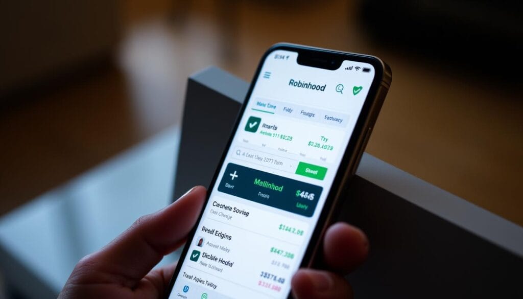 An image showing the Robinhood app on a smartphone