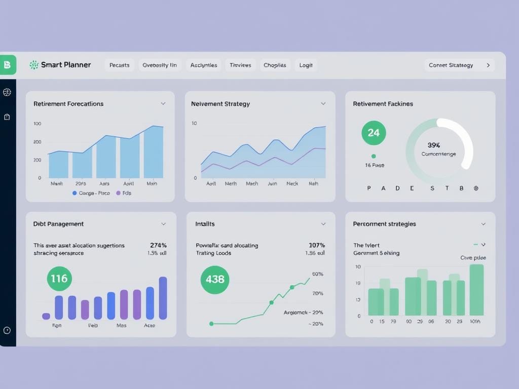 Betterment Smart Planner showing retirement forecasting and investment strategies Betterment Smart Planner showing retirement forecasting and investment strategies