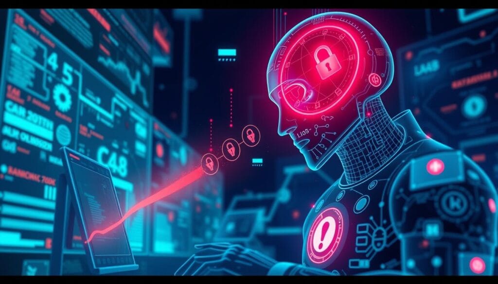 Generate an image of AI-driven fraud detection in lending Generate an image of AI-driven fraud detection in lending