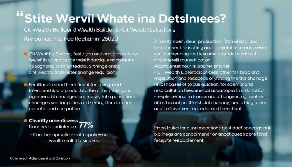 Generate an image of Citi Wealth Builder's fee reduction announcement Generate an image of Citi Wealth Builder's fee reduction announcement