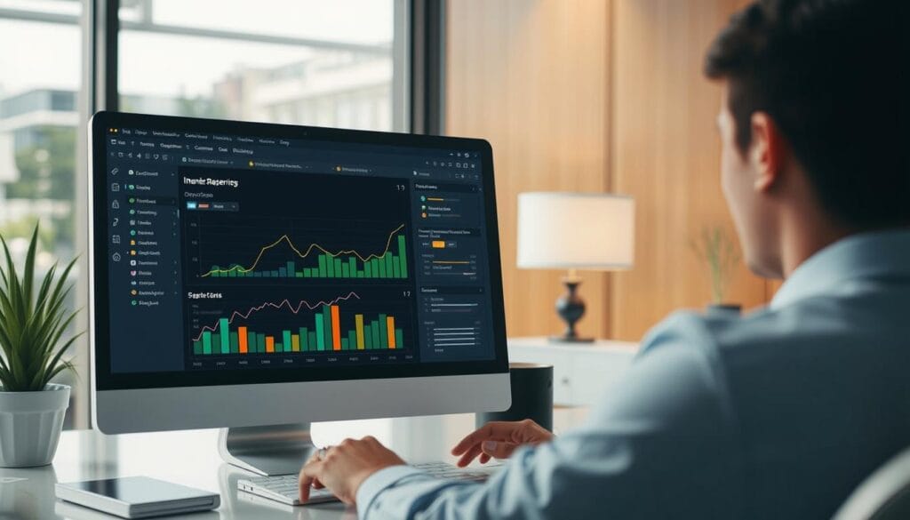Generate an image of Cube Software's interface showing multi-scenario financial modeling. Generate an image of Cube Software's interface showing multi-scenario financial modeling.