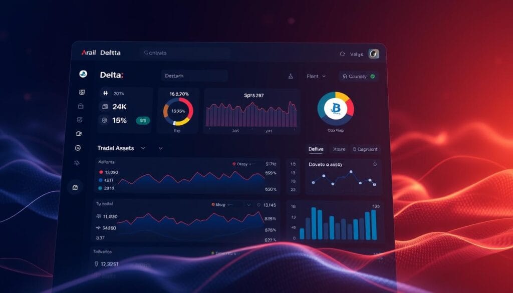 Generate an image of Delta's unified dashboard for crypto and traditional assets. Generate an image of Delta's unified dashboard for crypto and traditional assets.