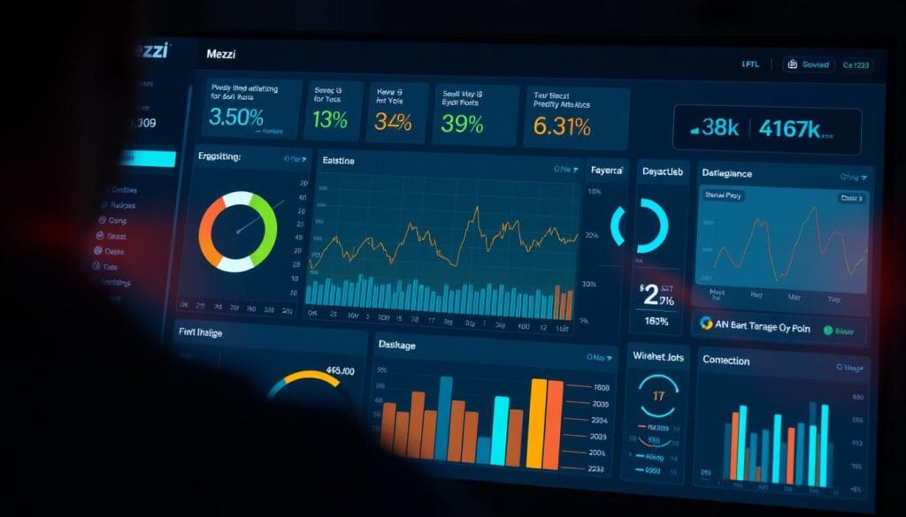 Generate an image of Mezzi's dashboard showing predictive portfolio adjustments Generate an image of Mezzi's dashboard showing predictive portfolio adjustments