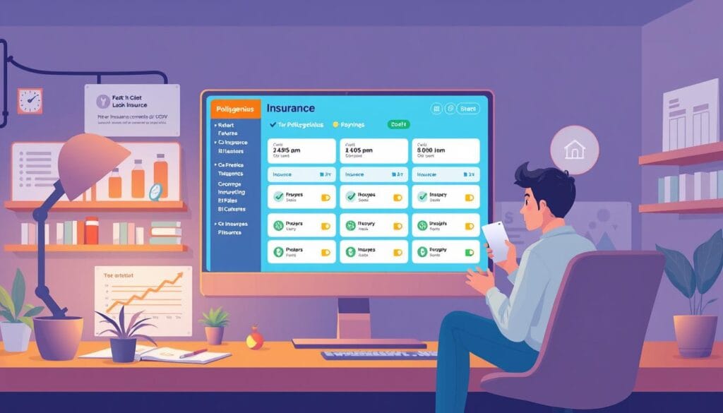 Generate an image of Policygenius's insurance comparison platform.