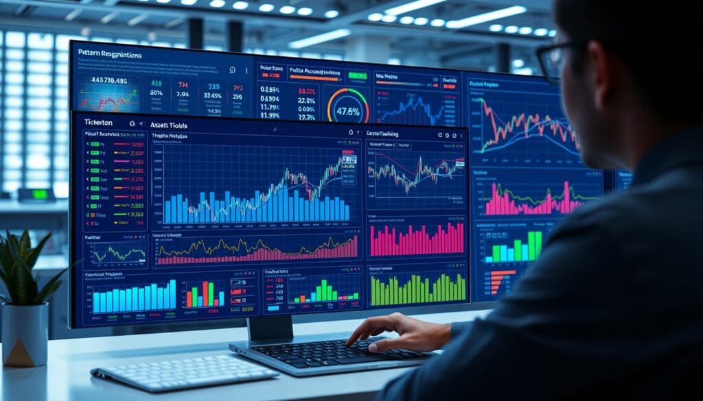 Generate an image of Tickeron's dashboard showing AI pattern recognition for multiple asset classes Generate an image of Tickeron's dashboard showing AI pattern recognition for multiple asset classes