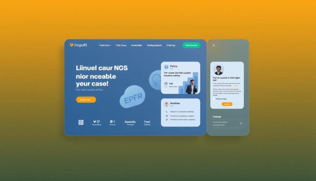 Generate an image of a cloud-based insurance platform interface