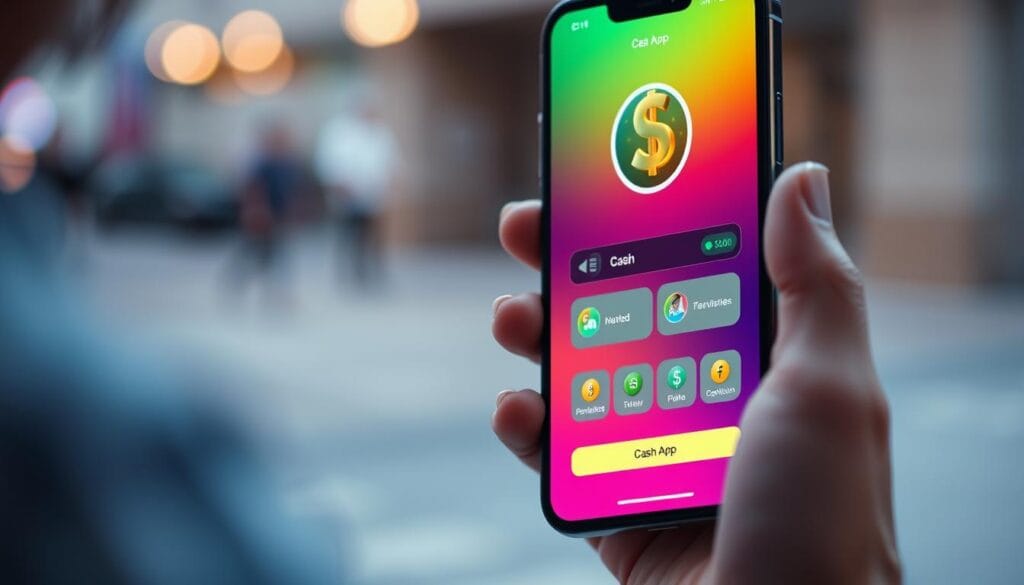 Generate an image of the Cash App interface on a mobile screen. Generate an image of the Cash App interface on a mobile screen.