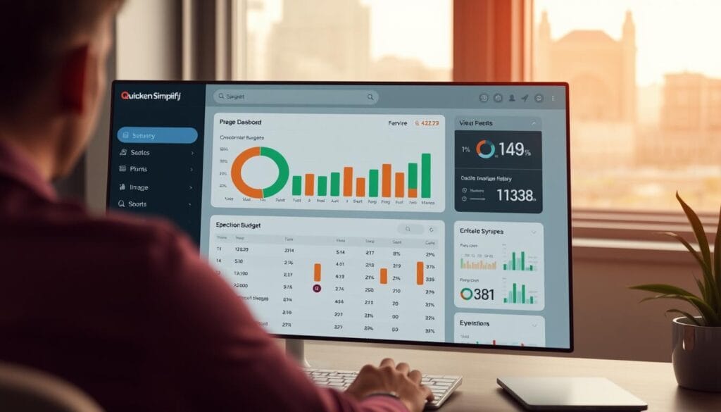 Generate an image of the Quicken Simplifi dashboard showcasing its budgeting features. Generate an image of the Quicken Simplifi dashboard showcasing its budgeting features.