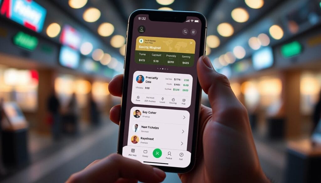Generate an image of the Rocket Money app interface on a smartphone, highlighting its budgeting and savings tools.