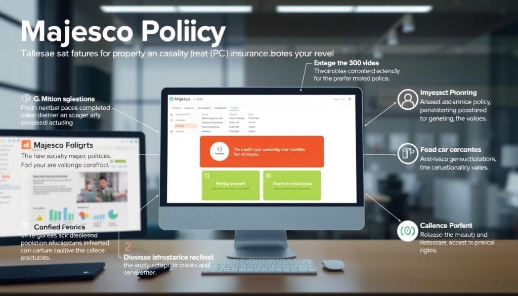 Generate an image representing Majesco Policy for P&C insurance software features. Generate an image representing Majesco Policy for P&C insurance software features.