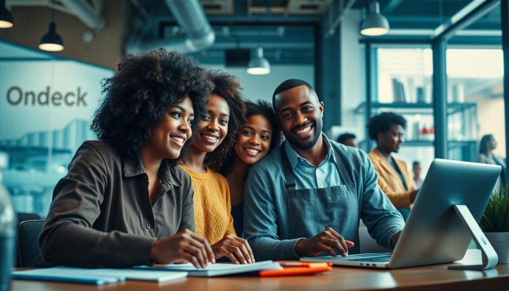 Generate an image representing OnDeck's lending services for small businesses