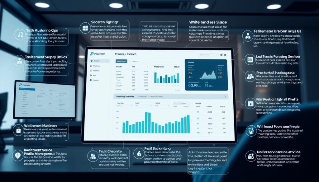 Generate an image representing PracticePanther's practice management interface