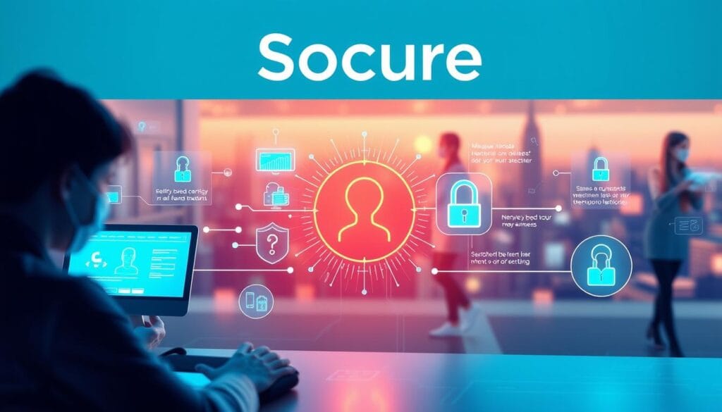 Generate an image representing Socure's AI identity verification process