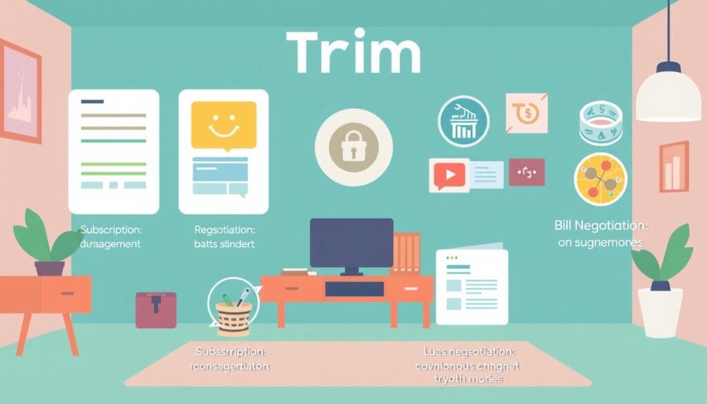 Generate an image representing Trim's subscription management and bill negotiation features.