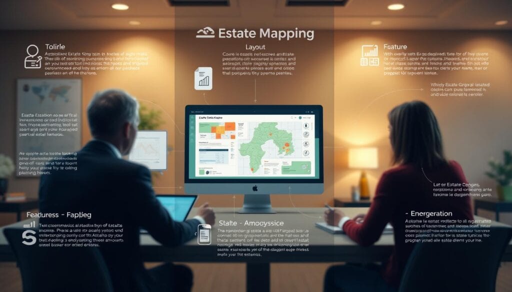 Generate an image showing Estate Planner Pro's visual estate mapping