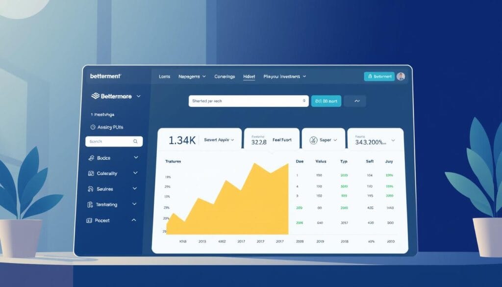 Image of Betterment's user interface showcasing its investment management features Image of Betterment's user interface showcasing its investment management features