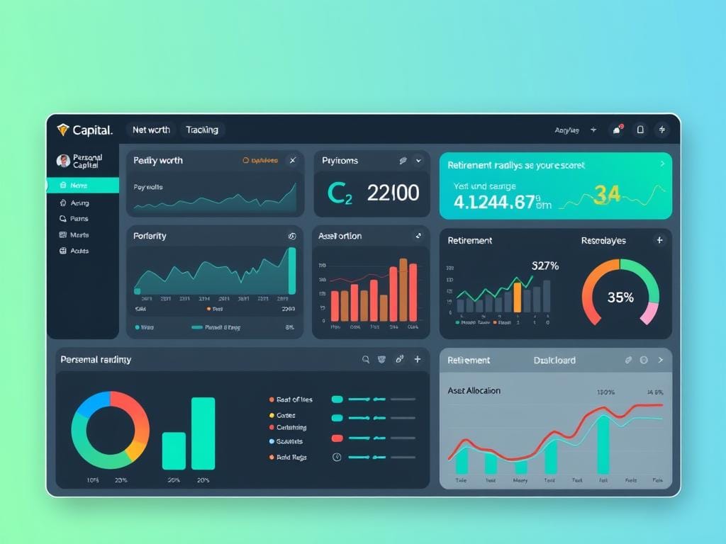 Personal Capital AI Dashboard showing net worth tracking and investment analysis Personal Capital AI Dashboard showing net worth tracking and investment analysis