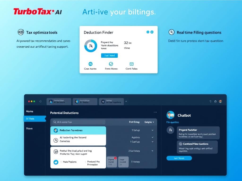 TurboTax AI Advisor showing tax optimization and deduction finder TurboTax AI Advisor showing tax optimization and deduction finder