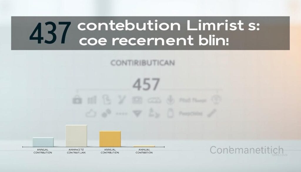 A clean, minimal business infographic showcasing the contribution limits for a 457 retirement plan. The foreground features a simple bar graph with labeled tiers representing the annual contribution caps. The middle ground shows a stylized set of retirement account icons and financial symbols in a muted color palette. The background has a soft, blurred effect with a subtle grid pattern, conveying a sense of organized data and financial planning. Lighting is soft and diffuse, creating an authoritative yet approachable atmosphere. The overall composition is balanced, information-rich, and visually compelling. A clean, minimal business infographic showcasing the contribution limits for a 457 retirement plan. The foreground features a simple bar graph with labeled tiers representing the annual contribution caps. The middle ground shows a stylized set of retirement account icons and financial symbols in a muted color palette. The background has a soft, blurred effect with a subtle grid pattern, conveying a sense of organized data and financial planning. Lighting is soft and diffuse, creating an authoritative yet approachable atmosphere. The overall composition is balanced, information-rich, and visually compelling.