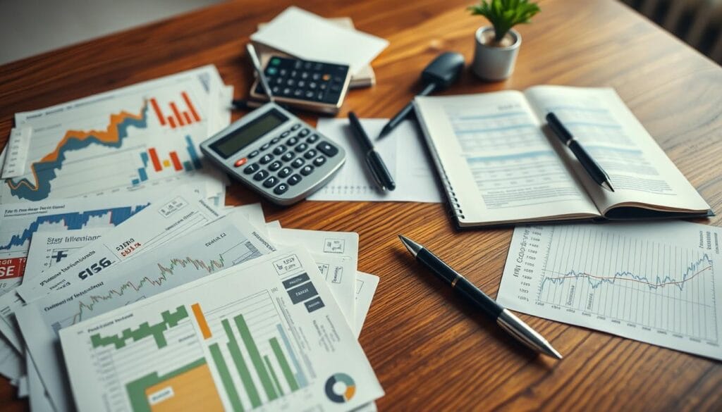 A high-angle view of a diversified investment portfolio, neatly arranged on a wooden table. In the foreground, various financial instruments such as stocks, bonds, and mutual fund certificates are meticulously displayed. The middle ground showcases a calculator, a pen, and a notebook, symbolizing the careful analysis and planning involved in building a balanced retirement portfolio. In the background, a warm, natural lighting illuminates the scene, creating a sense of serenity and financial security. The overall composition conveys a well-thought-out, diversified approach to retirement investing, where risk is managed and long-term growth is prioritized. A high-angle view of a diversified investment portfolio, neatly arranged on a wooden table. In the foreground, various financial instruments such as stocks, bonds, and mutual fund certificates are meticulously displayed. The middle ground showcases a calculator, a pen, and a notebook, symbolizing the careful analysis and planning involved in building a balanced retirement portfolio. In the background, a warm, natural lighting illuminates the scene, creating a sense of serenity and financial security. The overall composition conveys a well-thought-out, diversified approach to retirement investing, where risk is managed and long-term growth is prioritized.