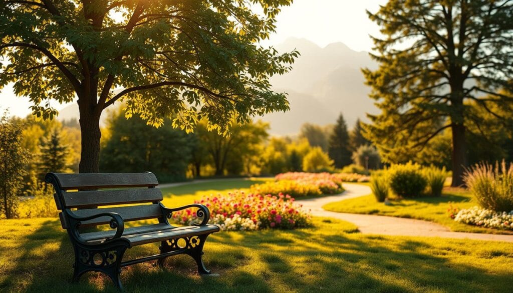 A serene and tranquil garden landscape, bathed in warm, golden sunlight. In the foreground, a sturdy, weathered park bench sits under the shade of a lush, verdant tree, its leaves gently rustling in the soft breeze. In the middle ground, a meandering path winds through a bed of vibrant, colorful flowers, symbolizing the blooming of financial security. In the distance, a majestic, snow-capped mountain range stands tall, representing the enduring protection and stability of sound investment strategies against the fluctuations of inflation. The overall atmosphere conveys a sense of peaceful, long-term financial confidence and resilience. A serene and tranquil garden landscape, bathed in warm, golden sunlight. In the foreground, a sturdy, weathered park bench sits under the shade of a lush, verdant tree, its leaves gently rustling in the soft breeze. In the middle ground, a meandering path winds through a bed of vibrant, colorful flowers, symbolizing the blooming of financial security. In the distance, a majestic, snow-capped mountain range stands tall, representing the enduring protection and stability of sound investment strategies against the fluctuations of inflation. The overall atmosphere conveys a sense of peaceful, long-term financial confidence and resilience.